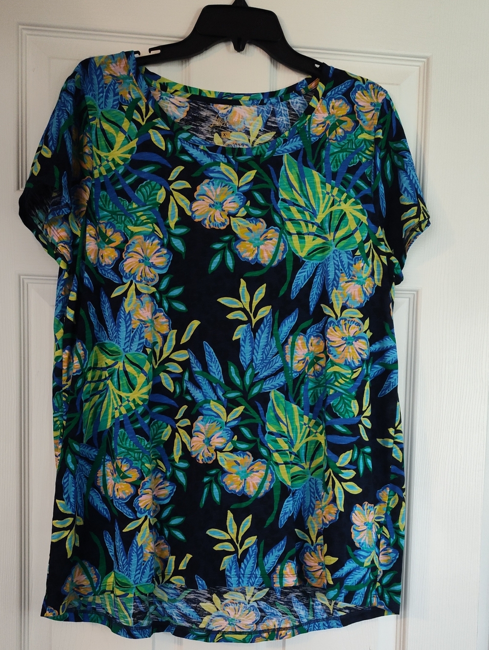 Lilly Pulitzer Floral Tropical Print Women’s Top - Navy, Blue & Green